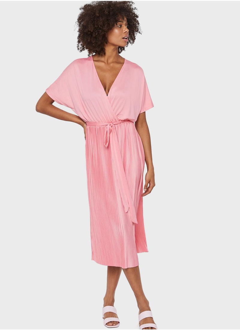 VERO MODA - Tie Waist Surplice Dress - Image 1