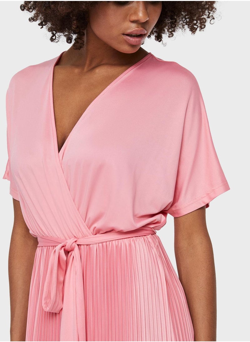 VERO MODA - Tie Waist Surplice Dress - Image 1