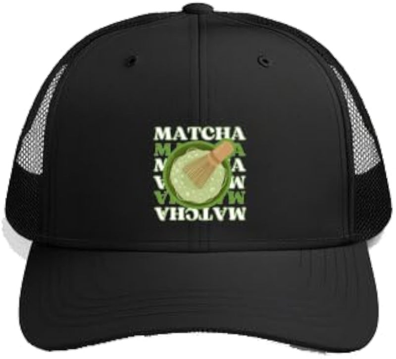 Matcha Plain unisex baseball cap Black