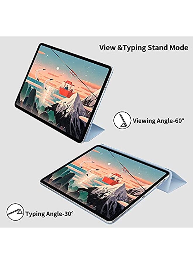 HuHa - kenke Case for iPad Pro 11 Inch 4th/3rd/2nd/1st Generation (2022/2021/2020/2018 Model), Rebound Magnetic Slim Trifold Stand Smart Cover, Support 2nd Gen Pencil Charging, Auto Sleep/Wake, Light Blue - Image 1
