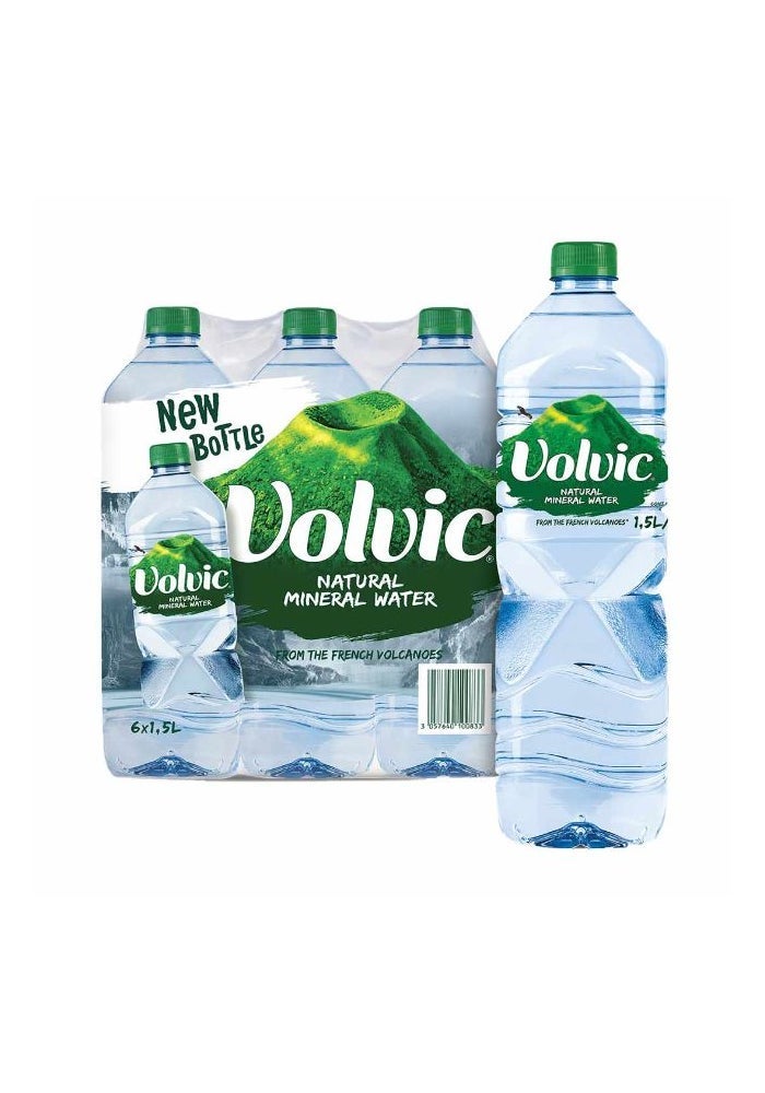 Volvic Natural Mineral Water - 1.5L x 6