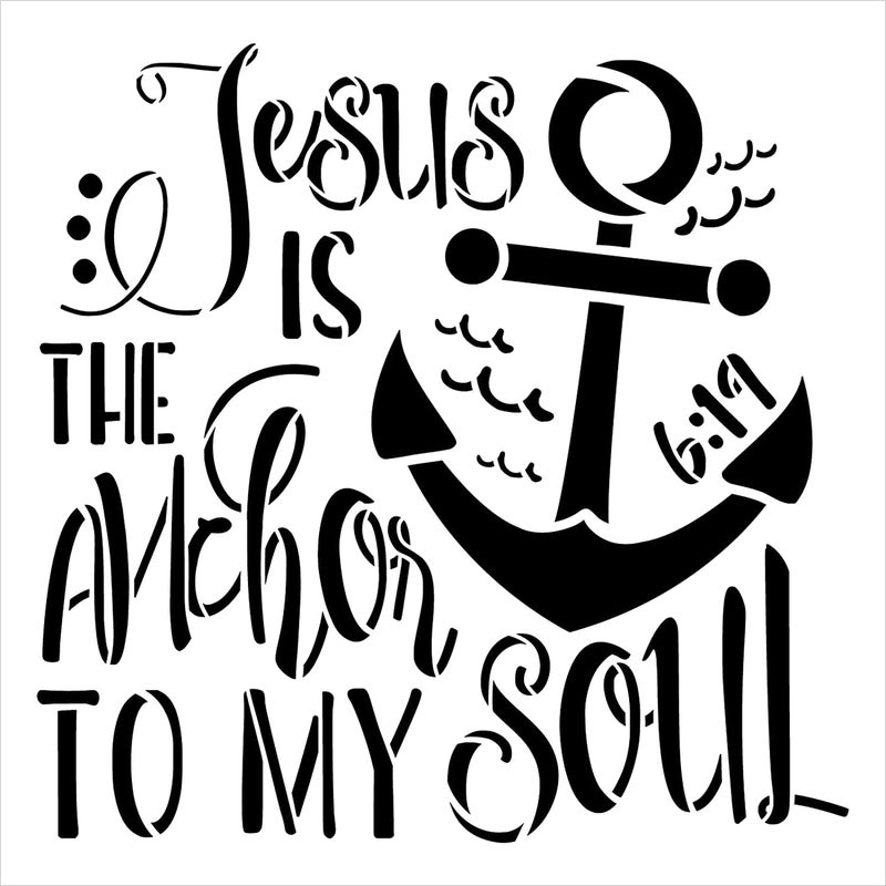 Ivana's Jesus is The Anchor to My Soul Stencil | DIY Inspirational Home Decor | Craft & Paint Wood Sign | Reusable Mylar Template | Size (9 inches x 9 inches) - Image 3