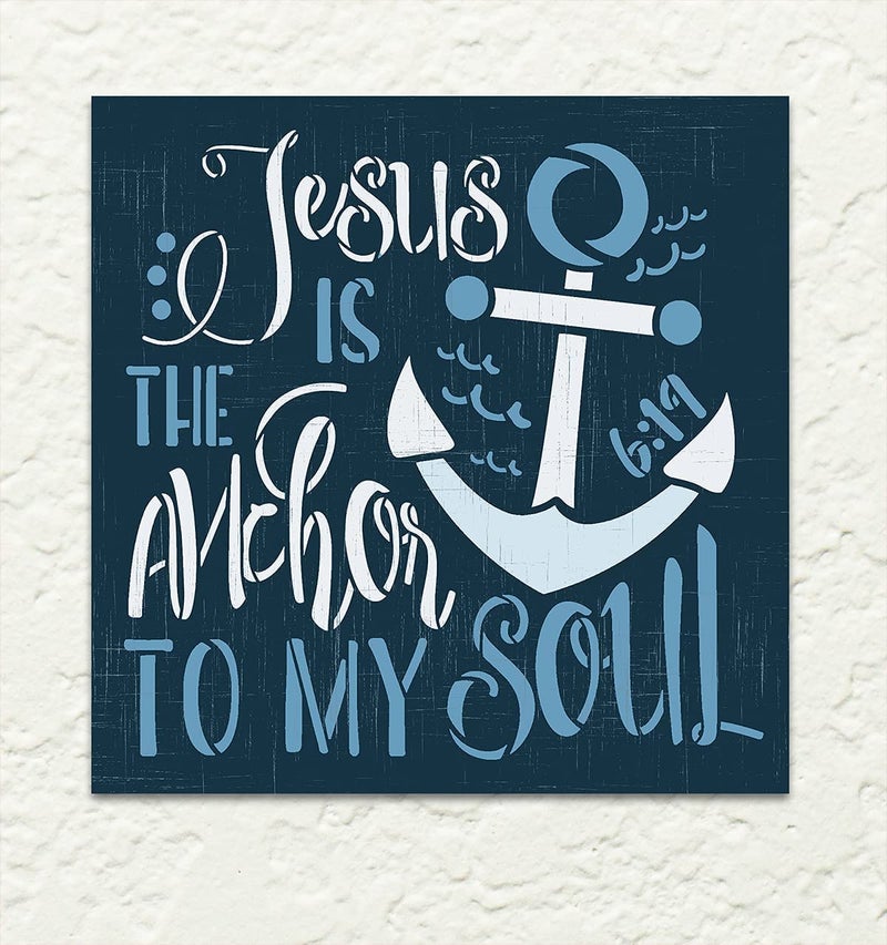 Ivana's Jesus is The Anchor to My Soul Stencil | DIY Inspirational Home Decor | Craft & Paint Wood Sign | Reusable Mylar Template | Size (9 inches x 9 inches) - Image 4