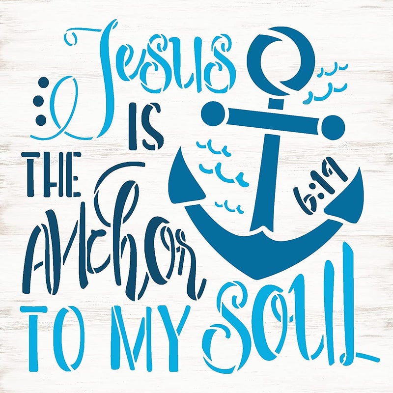 Ivana's Jesus is The Anchor to My Soul Stencil | DIY Inspirational Home Decor | Craft & Paint Wood Sign | Reusable Mylar Template | Size (9 inches x 9 inches) - Image 5