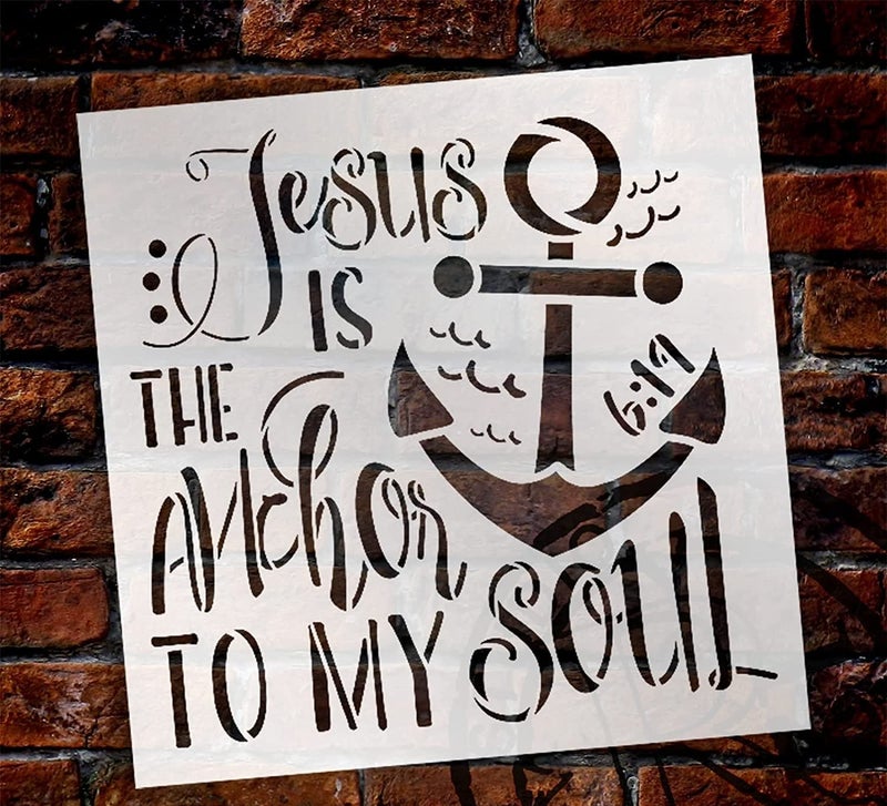 Ivana's Jesus is The Anchor to My Soul Stencil | DIY Inspirational Home Decor | Craft & Paint Wood Sign | Reusable Mylar Template | Size (9 inches x 9 inches) - Image 2