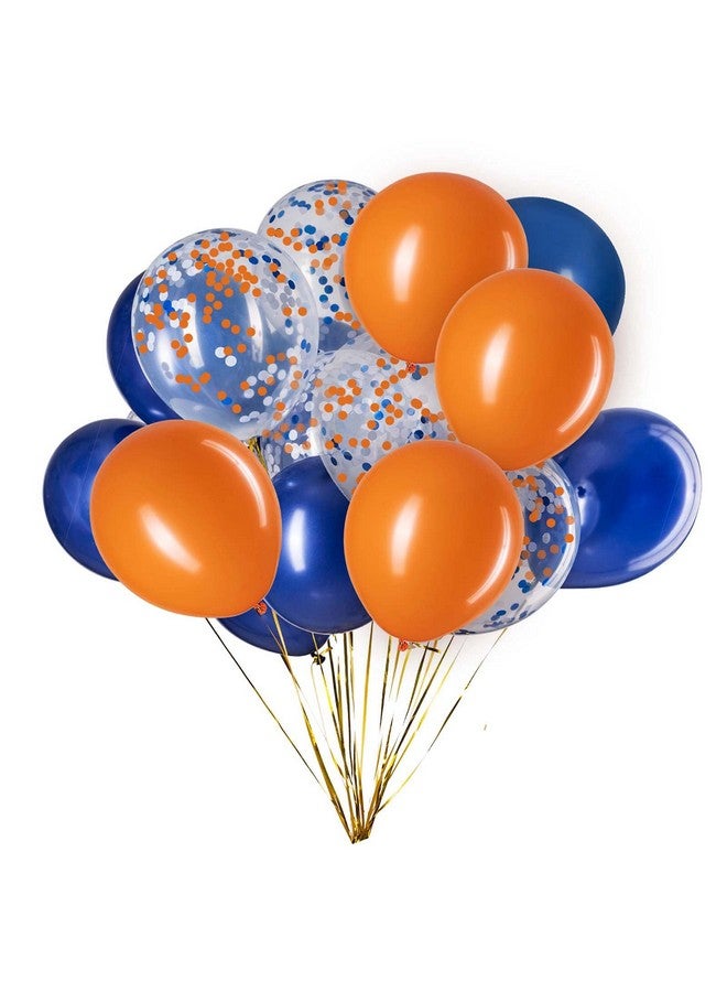 GAKA Blue Confetti And Orange Balloons Pack Of 50 Great For Weddings Birthdays Bridal Shower Decorations Graduation Party Decorations Supplies 3 Style 12 Inch - Image 1