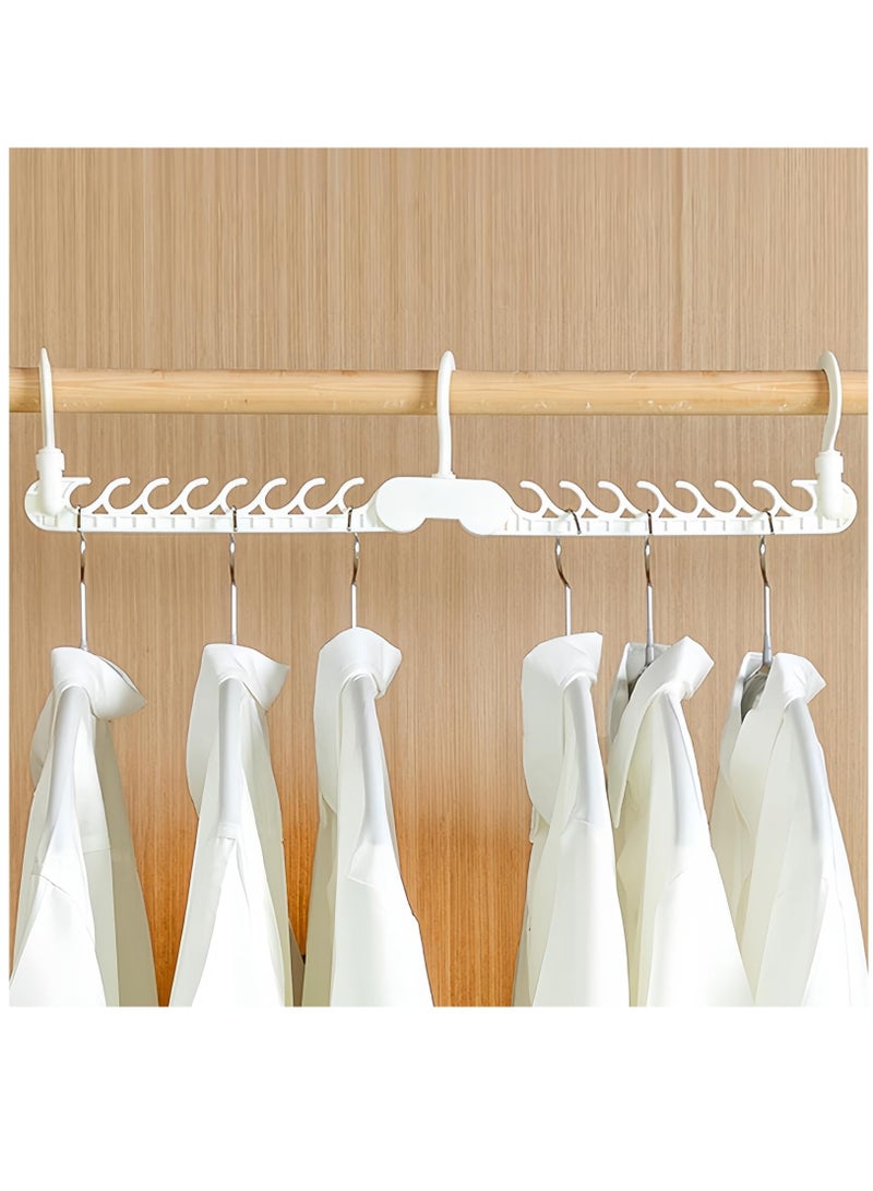 Excefore Space Saving Hangers for Clothes, Closet Organizers and Storage, Portable Folding Clothes Drying Rack with 16 Holes, White  - Image 1