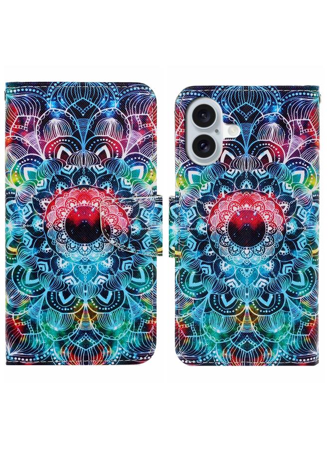 S-TOP Case For iPhone 16 Plus 3D Colored Drawing Flip Leather Phone Case - Image 1