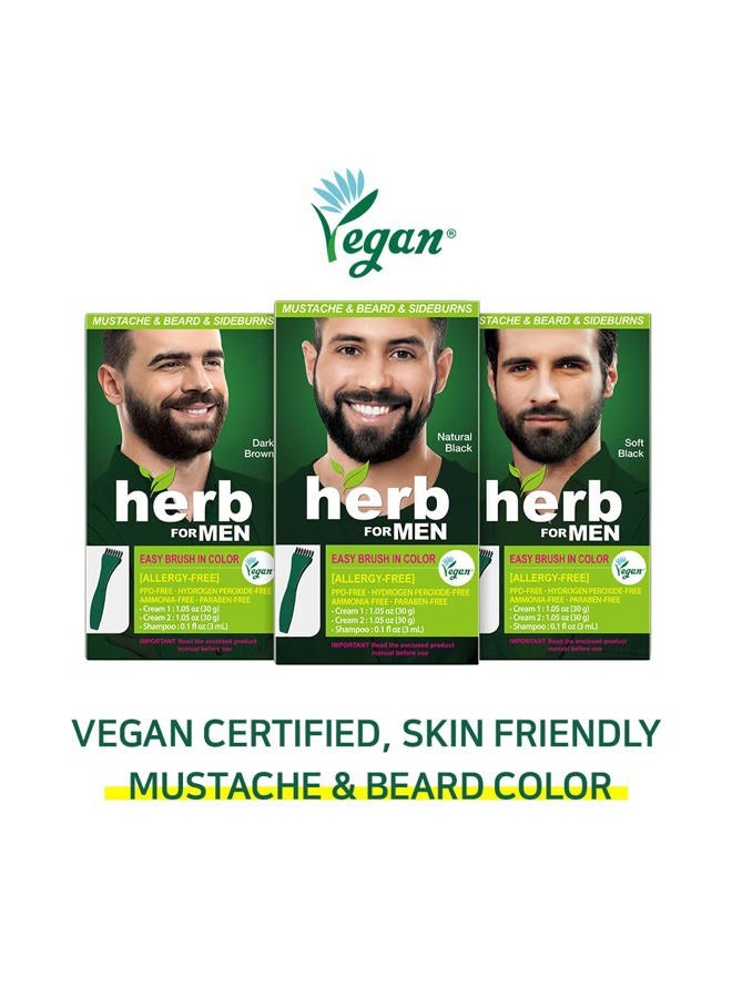 HerbForMen Herb For Men, PPD & Ammonia Free Mustache & Beard Dye, Vegan Natural Ingredients, Odorless, No More Skin Irritations from Coloring for Sensitive Skin – Dark Brown - Image 4