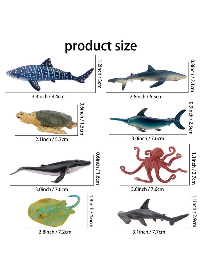 TOYMANY تويماني 24 قطعة تماثيل حيوانات المحيط الصغيرة: زينة كعك واقعية مع أسماك القرش، والحيتان، والأخطبوط - رائعة لحفلات الأطفال، والهدايا، ومشاريع المدرسة - Image 3