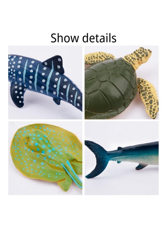 TOYMANY تويماني 24 قطعة تماثيل حيوانات المحيط الصغيرة: زينة كعك واقعية مع أسماك القرش، والحيتان، والأخطبوط - رائعة لحفلات الأطفال، والهدايا، ومشاريع المدرسة - Image 5