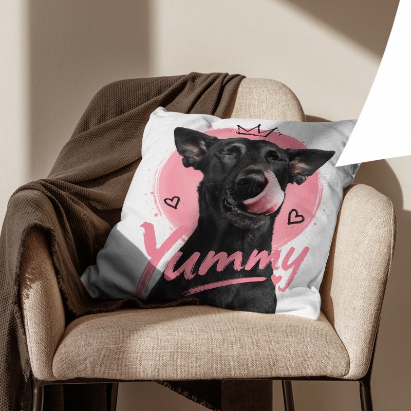 Cute Black Dog Print Decorative Throw Pillow Cover Soft Square Cushion Cover for Sofa Bedroom Living Room - Image 4