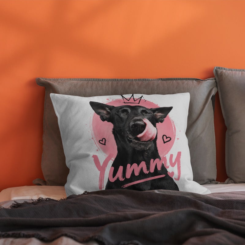 Cute Black Dog Print Decorative Throw Pillow Cover Soft Square Cushion Cover for Sofa Bedroom Living Room - Image 5