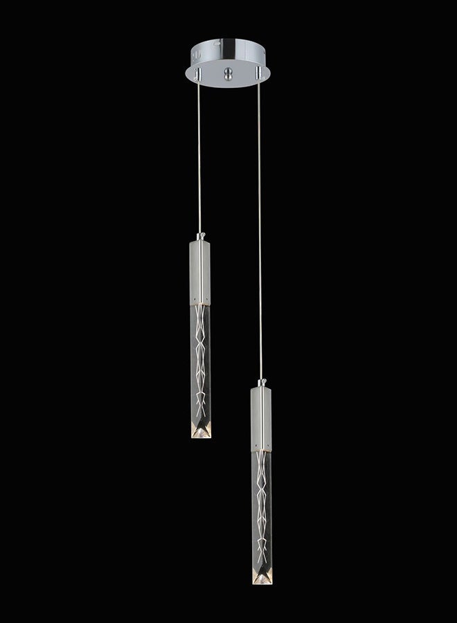  سبولكس إضاءة عصرية من SPOLUX، مصباح معلق مزدوج، مصباح، ثريا كريستالية طويلة، لون فضي، 32×15 سم، مناسب لغرفة النوم وجانب المرآة، مصباح بجانب السرير - Image 1