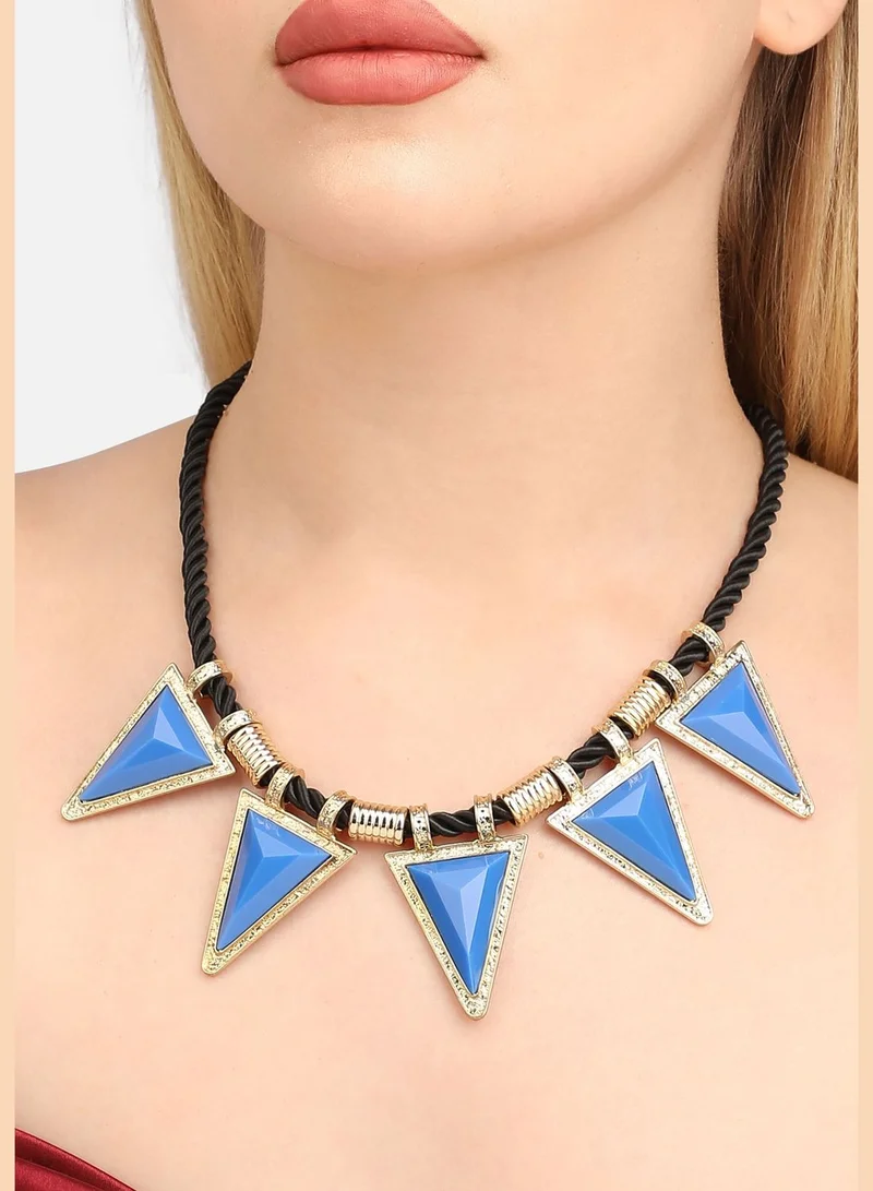 SOHI Gold Plated Designer Stone Party Necklace For Women