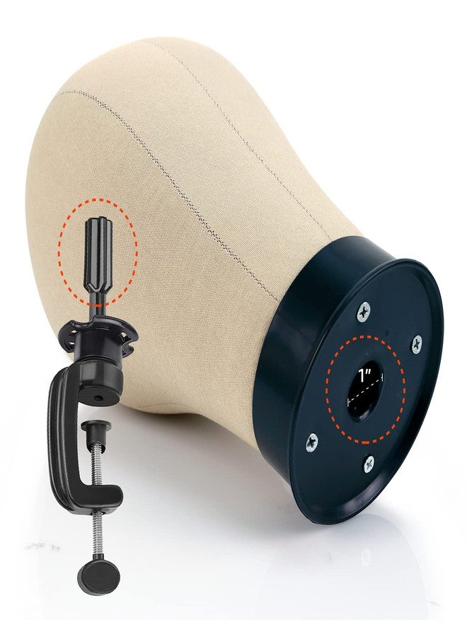 STUDIO LIMITED Canvas Block Head DIY Wig Making Starter Kit 12pcs, Height 11", Mannequin Head Wig Display and Stand for Wig Styling (22" Set) - Image 5