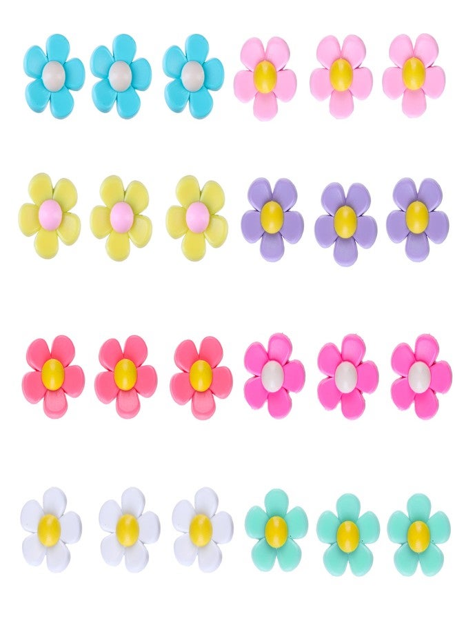 Vagocom 24Pcs Flower Charms Accessories for Bogg Bag, 8 Colors and 3 of Each Color,1inch/2.5cm Insert Decorative for Simply Southern Tote,Simple Modern Handbag and Rubber Beach Bag - Image 1