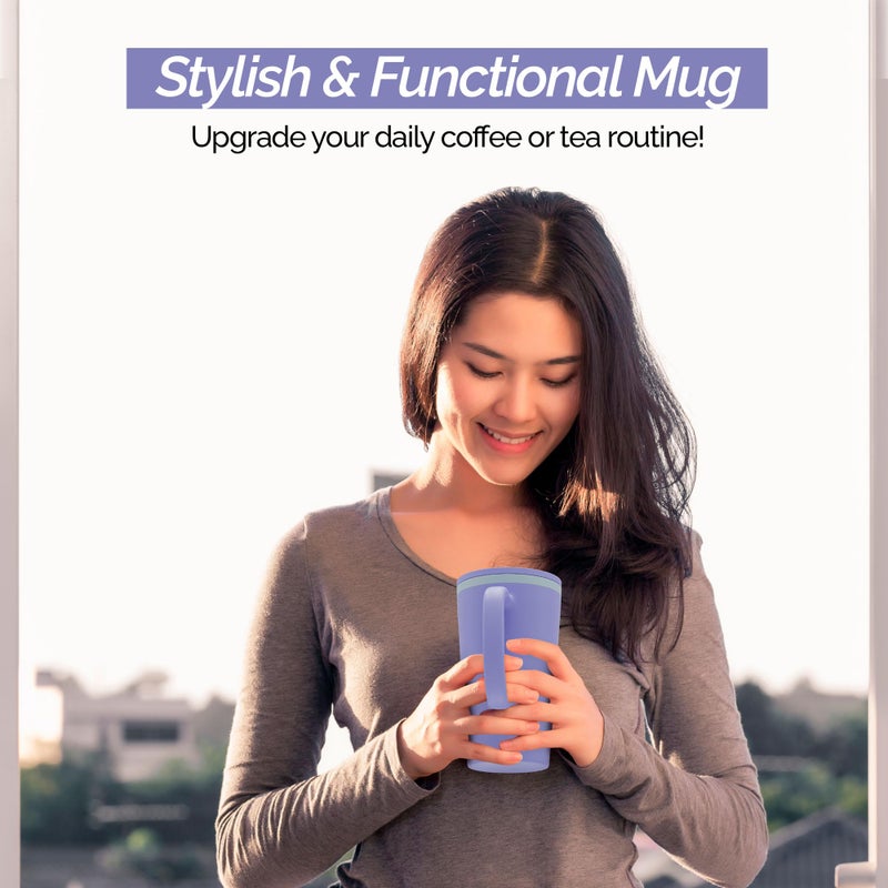 كوبكو COPCO CONE 16oz سفر سفر معزول مع مقبض مقبض الجدار الشريحة الشريحة غطاء الدقيقة BPA وخالية - Image 2