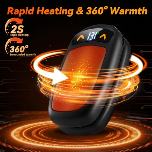 KYEKIO Rechargeable Hand Warmer 2Pack, AI Chips Electric Hand Warmers with LED Display, 3 Temps Portable Magnetic Handwarmers, Pocket-Sized Electronic Hand Warmers for Women, Man, Camping, Hunting, Christmas - Image 2