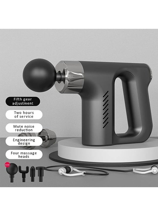 مسدس تدليك عضلي محمول مع 4 رؤوس قابلة للتبديل – تدليك عميق للعضلات - Image 4