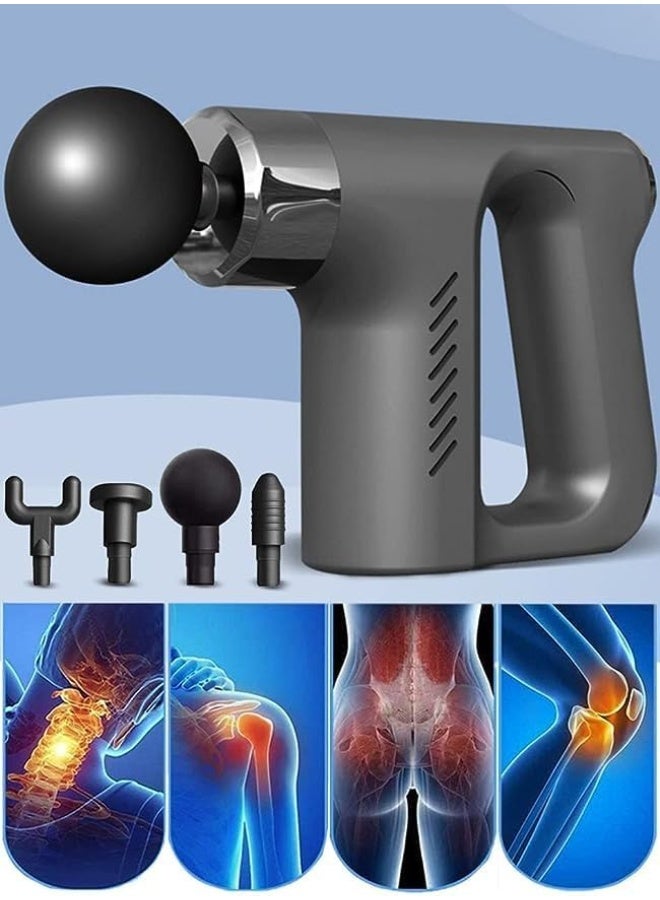 مسدس تدليك عضلي محمول مع 4 رؤوس قابلة للتبديل – تدليك عميق للعضلات - Image 3