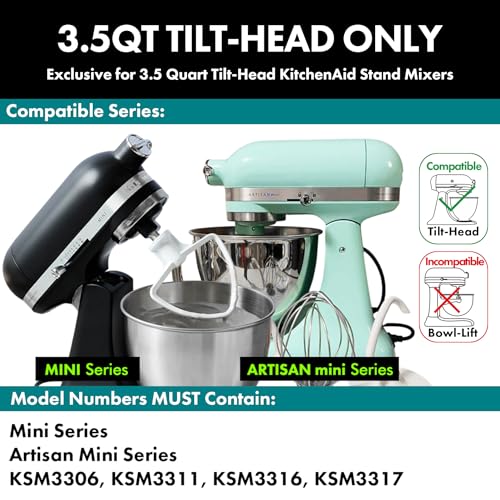qAp quality art Practical Heavy Duty Whisk Attachment for KitchenAid Artisan Mini 3.5 Quart Tilt-Head Stand Mixers- Extra Thick Stainless Steel Wire Whip for Fast Whipping, Perfect for Large Batches, Dishwasher Safe - Image 3
