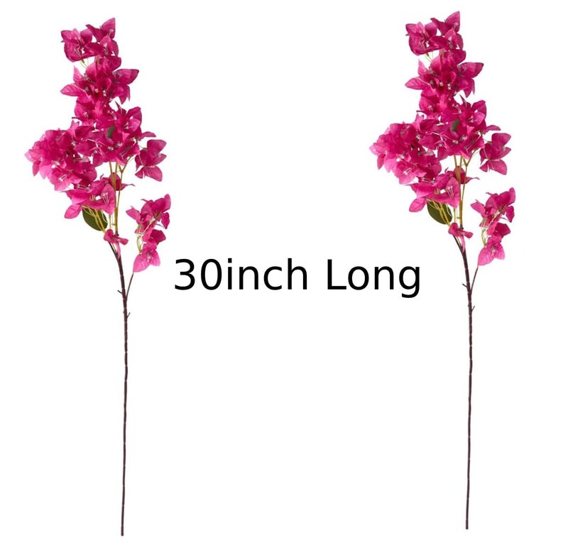 CURATED CART Bougainvillea Artificial Flowers 30 Inch Pink - 2PCS Realistic Silk Faux Flower, UV Resistant Long Stem, Fake Hanging Vines for Outdoor Wedding Arch, Garden, Porch, Patio & Home Decor - Image 2