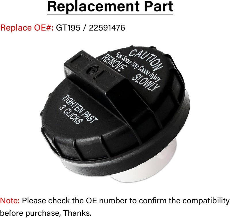 TESHITVLOG Gas Cap, Fuel Cap Fit For Chevrolet GMC Buick Cadillac Vehicles, Replaces GT195 22591476 Fuel Tank Filler Cap Anti topple design - Image 5