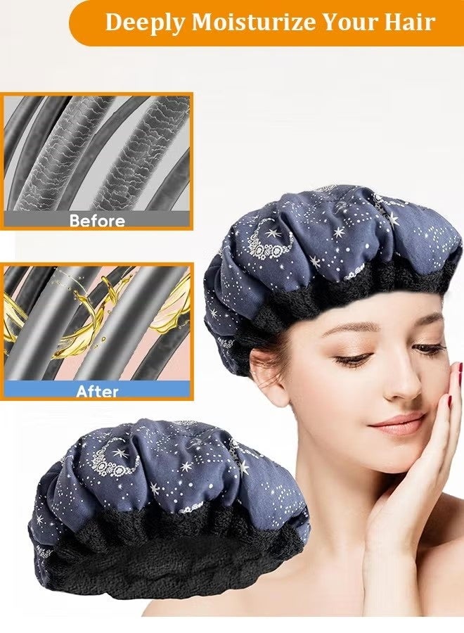 Ailily Flaxseed Deep Conditioning Heat Cap, Cordless Safe Microwave Hot Cap for Steaming Hair Styling and Treatment Steam Cap Steaming Haircare Therapy, Cordless Deep Conditioning Thermal Hair Cap with 100 Disposable shower cap - Image 4