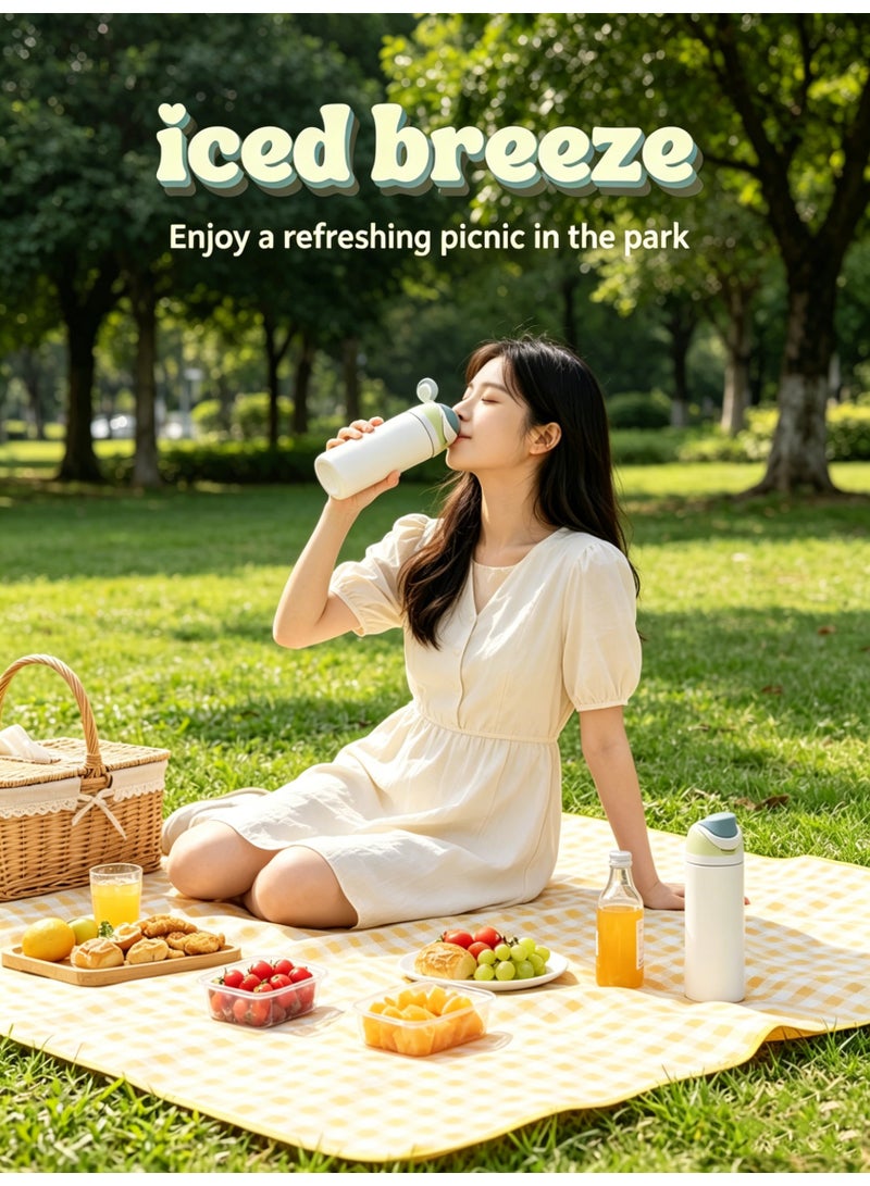 Owala 24cm Slim 7cm Diameter Flip Sip Stainless Steel Water Bottle, Iced Breeze Pastel Leakproof Thermal Flask, 24 Hours Cold & 12 Hours Hot Reusable Travel Mug for Gym, Hiking, Beach, Library, Picnic & Daily Office Use - Image 5