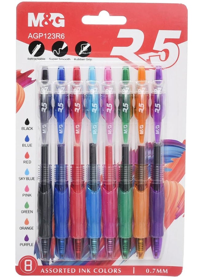 M&G Generation 8 Pen Set, Vibrant Writing, Smooth Ink, 8 Assorted Colors - Image 1