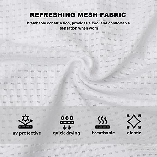 TClian Balaclava Neck Gaiter with Ear Loops Scarf Bandana UV Sun Protection Outdoors Face Mask Cover for Women Men(White) - Image 3