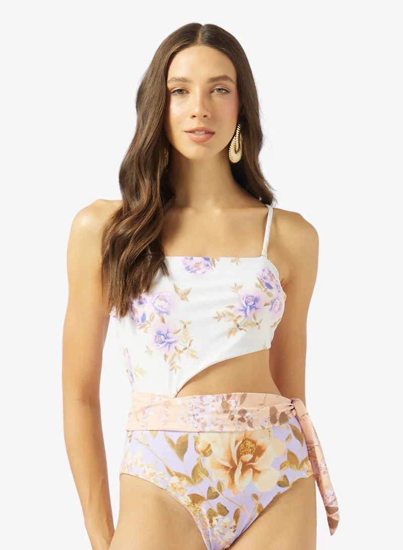 Soleira Bandeau Printed Swimsuit