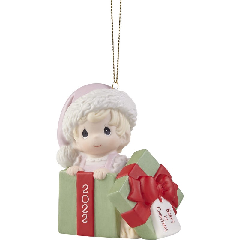 Precious Moments Precious Moments 221005 Babys First Christmas 2022 Dated Girl Bisque Porcelain Ornament