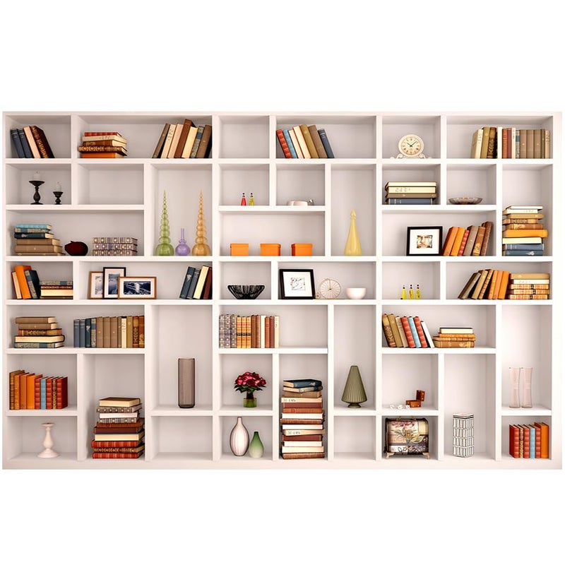 CGXINS White Bookshelf Office Backdrop Photo Backdrop 7x5ft Video Conference Zoom Backdrop Home Office Decoration Banner Polyester Company Video Conference Background - Image 2
