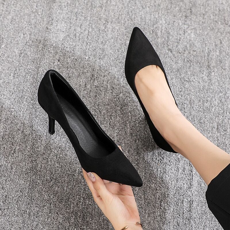 Work Shoes Women'S Black Professional Temperament Long Standing Not Tired Feet Work High Heels Interview Etiquette Thin Heel Dress Shoes - Image 2