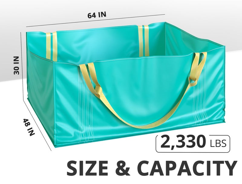 Skywin TidyFriend Dumpster Bag for Waste Management Hold up to 2,500 lbs, Heavy Duty, Reusable & Foldable Yard Waste Container for Home Renovation & Yard Cleanup, Debris, Landscaping, Roofing Shingles - Image 2