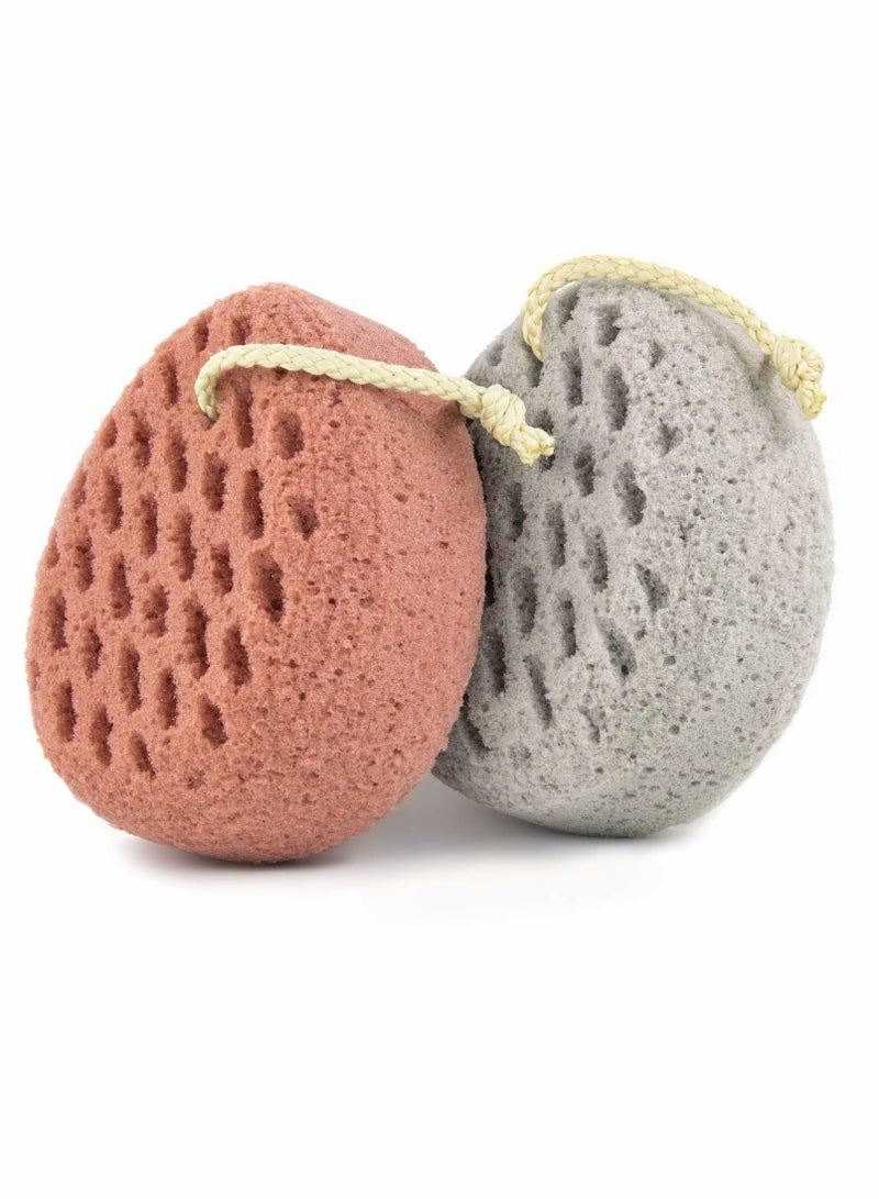 Excefore إسفنج الاستحمام، لوفة جسم كإسفنجة، بوف للاستحمام لتنظيف اللوف، إسفنجة للاستخدام في الدش (2 قطعة) - Image 1