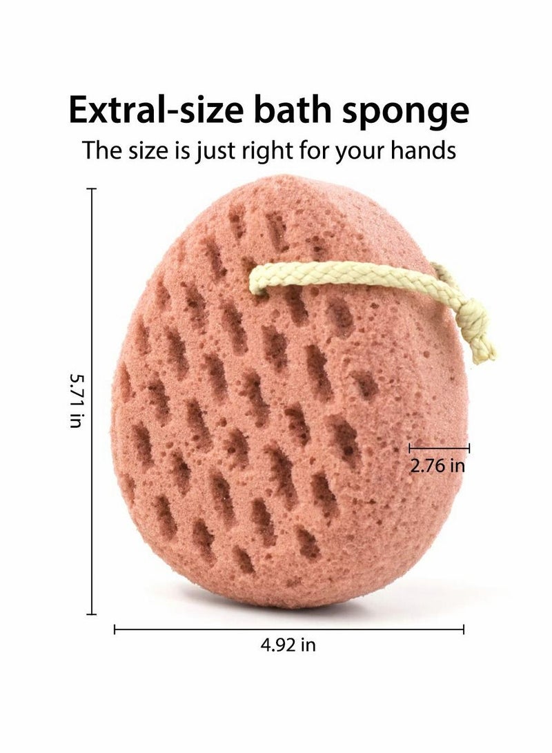 Excefore إسفنج الاستحمام، لوفة جسم كإسفنجة، بوف للاستحمام لتنظيف اللوف، إسفنجة للاستخدام في الدش (2 قطعة) - Image 2