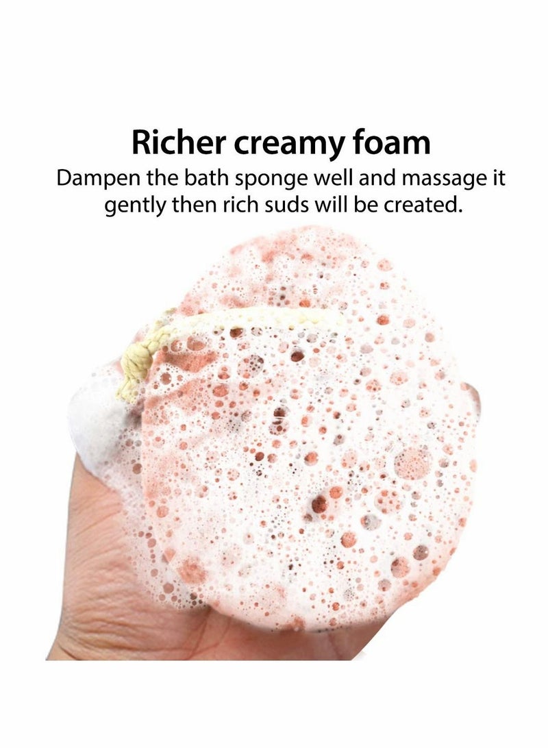 Excefore إسفنج الاستحمام، لوفة جسم كإسفنجة، بوف للاستحمام لتنظيف اللوف، إسفنجة للاستخدام في الدش (2 قطعة) - Image 3