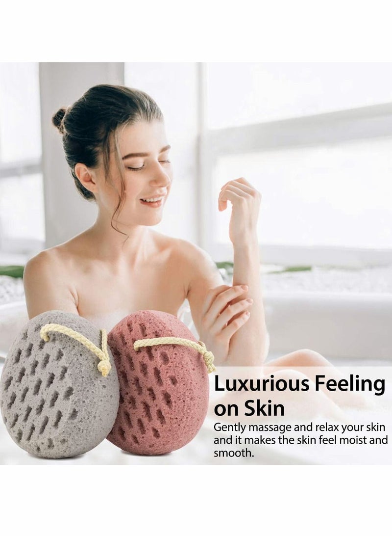 Excefore إسفنج الاستحمام، لوفة جسم كإسفنجة، بوف للاستحمام لتنظيف اللوف، إسفنجة للاستخدام في الدش (2 قطعة) - Image 4
