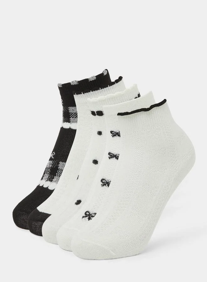 Styli Girls Pack Of 5 - Bow Detail Ankle Socks