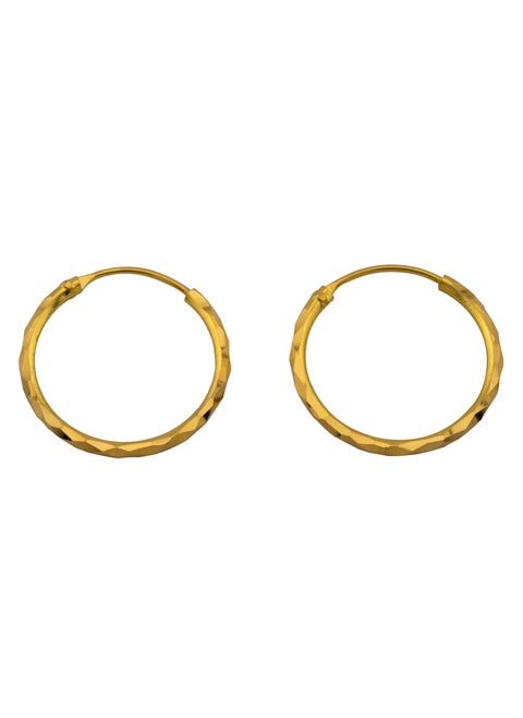 Facet 22K Gold Hoop Earrings