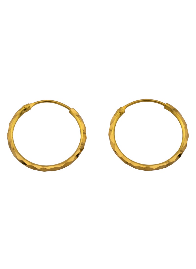 AAZ Jewellery L.L.C - Facet 22K Gold Hoop Earrings - Image 1