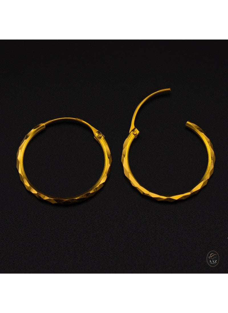 AAZ Jewellery L.L.C - Facet 22K Gold Hoop Earrings - Image 1