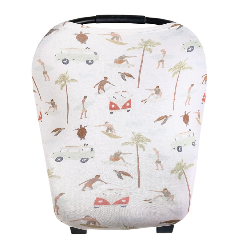 Copper Pearl Multi-Use Cover: Car Seat Covers, Nursing Cover, and Stroller Cover for Sun - Stretchy Fabric, All-Season Use, Stylish Designs, Easy Access for Moms - Maui - Image 1