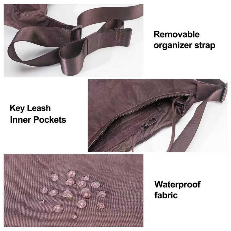 FASTFAIRY Medium Nylon Crescent Bag - Chocolate Plum Casual Shoulder Crossbody with Adjustable Strap & Dual Interior Pockets - Image 4