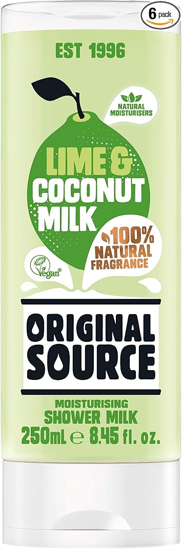 حليب الاستحمام النباتي من أورجينال سورس بنكهة الليمون وجوز الهند 250 مل × 6 زجاجات