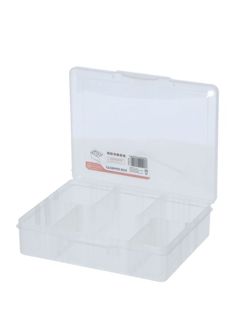 Tactix 6 Medium Compartment Storage Box Clear  - Image 1