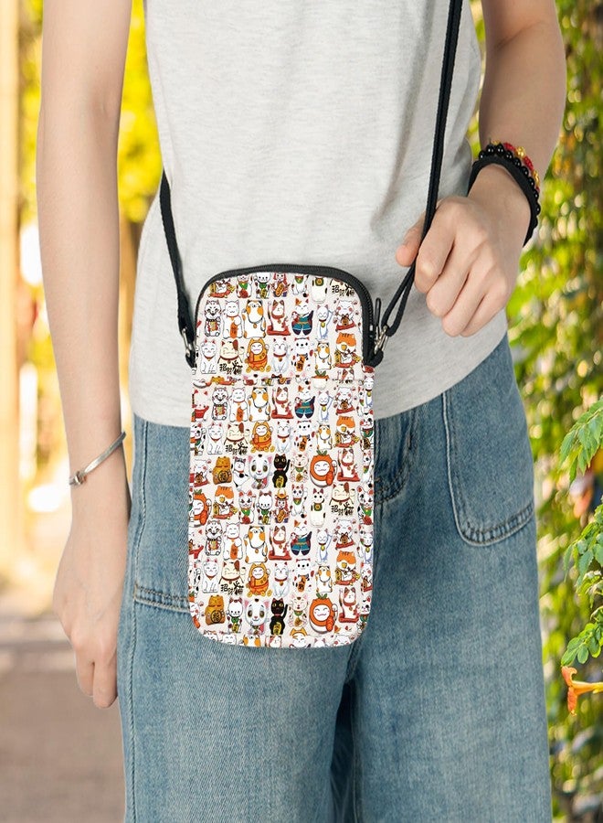 LEVLO Maneki Neko Crossbody Bag - Kawaii Cat Lover Gift, Lucky Cat Shoulder Bag Merchandise (C Bag) - Image 4
